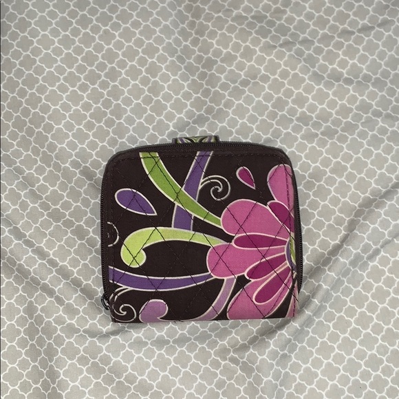 vera bradley brown floral wallet - Picture 2 of 5
